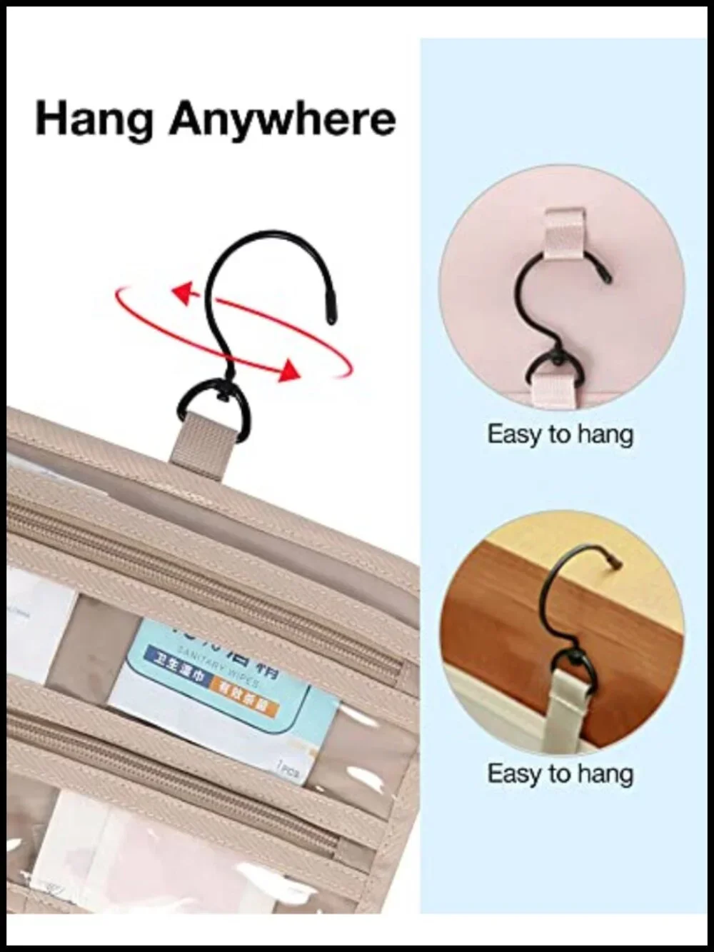 TSA Approved Hanging Toiletry Bag Travel Makeup Organizer Medium